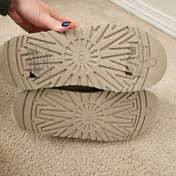 UGG Tazz braid platform mules in white borg 9 - Picture 8 of 10